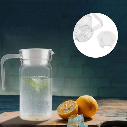Water Juice Pitcher, 500ml Acrylic Beverage Drink Pitcher with Lid and Handle Ribbed Striped Juice Bottle Glassware Drinkware Water Ice Cold Dispenser for Bar Home Application