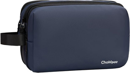 Chakipee Toiletry Bag for Men, Travel Toiletries Organizer Dopp Kit Waterproof Shaving Bag for Toiletry Accessories, Lightweight Cosmetic Bags with Zippers, Bathroom Essentials (Blue)