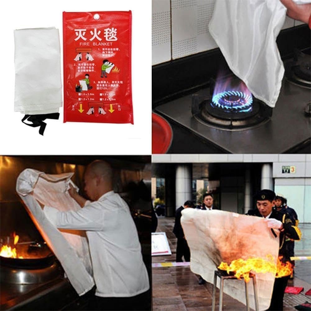 Fire Blanket Emergency Fire Shelter Security 1mx1m Tent Shelter Extinguishers Fire Guard Blanket 1m X1m