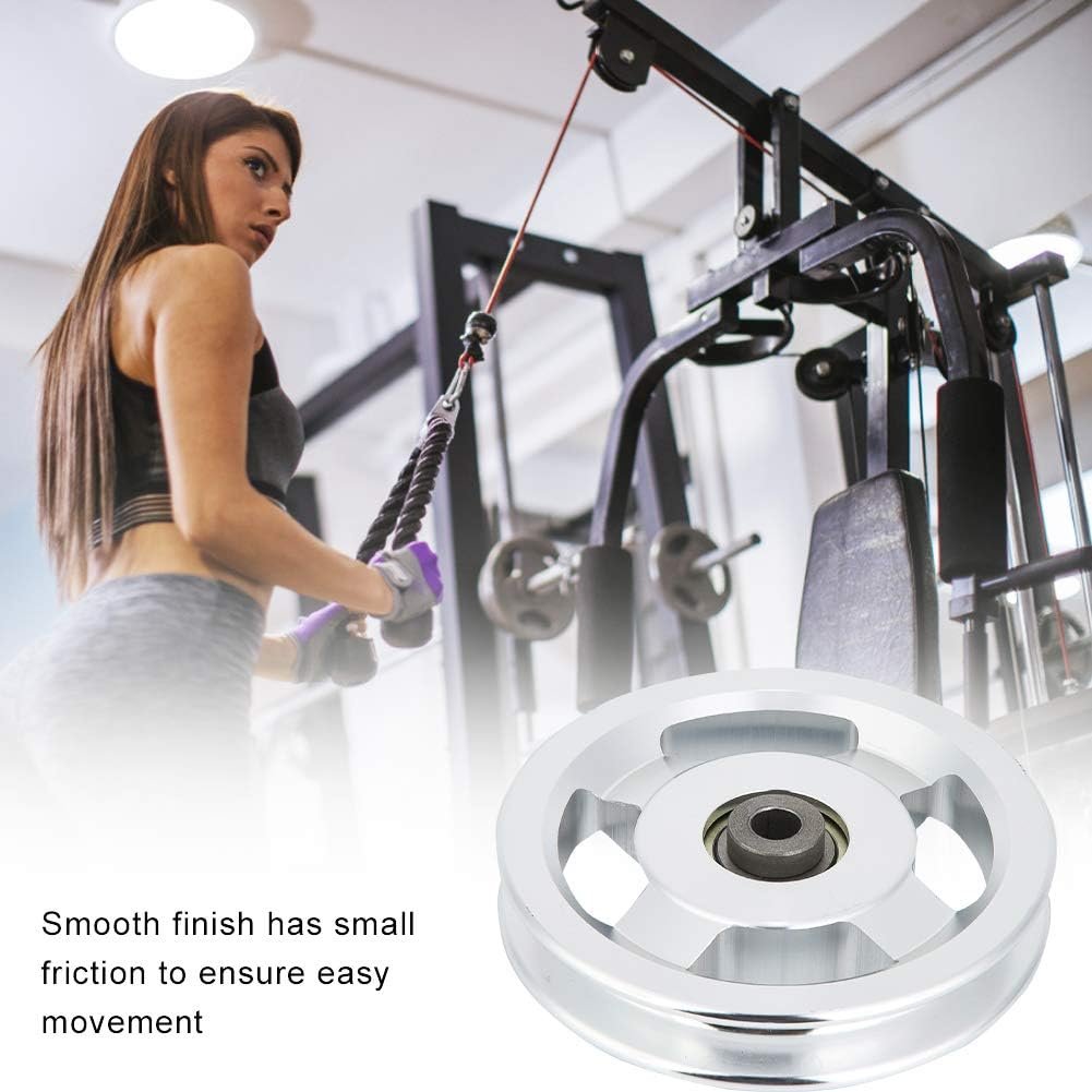 Bearing Pulley Wheel, Strength Training Pulley Home Gym Attachments Universal Fitness Equipment Replace Part Exercise Accessory Aluminium Alloy Replacement for Cable Machine Garage Door Diameter 115mm