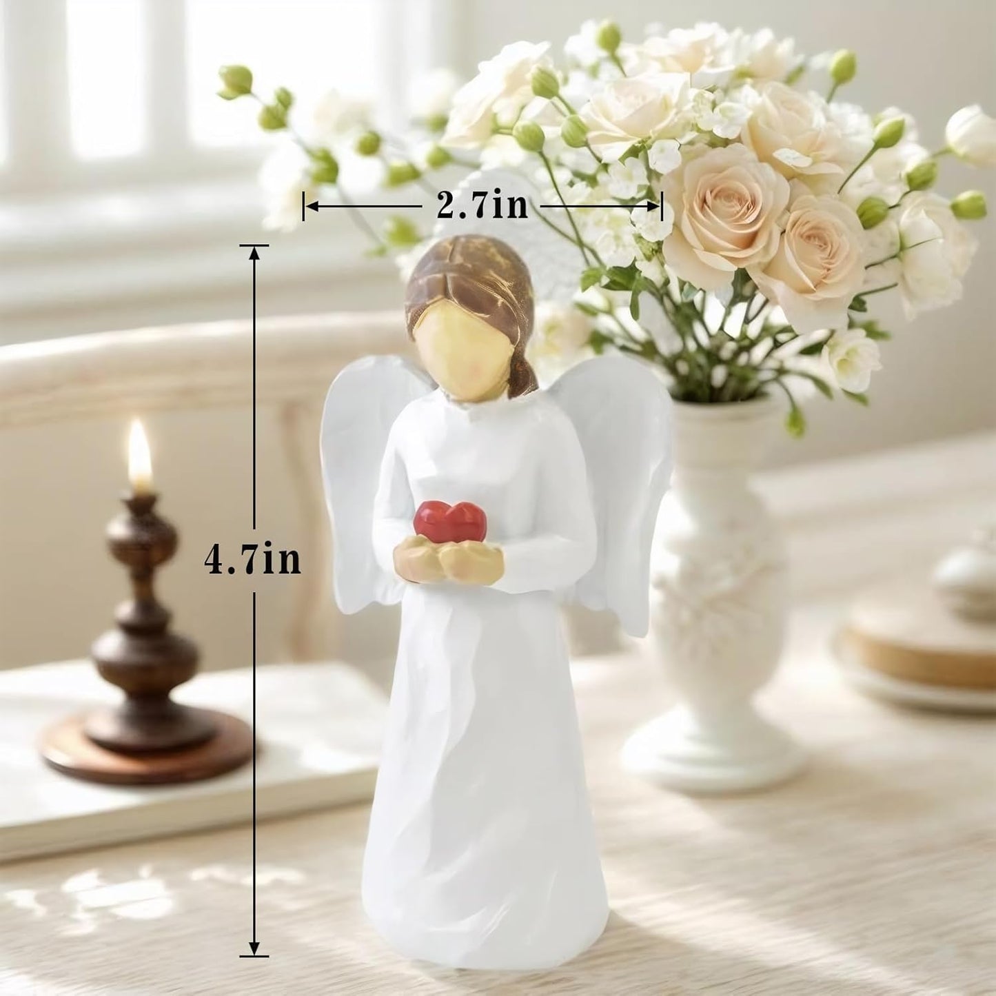 Angel Figurines for Women, Guardian Angel Figurine, Healing Angel Gifts Sympathy Gift, Sculpted Hand-Painted Collectible Figurines, Resin Angels Figure for Home Decor