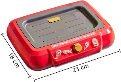 Luckywaqng 20 pezzi Gourmet Cooking Box Toy Simulation Cooking Toy Pretend Play Gourmet Cooking Box Water Fryer Cooking Box Play Grill with Cooking Utensils Light Accessori per la cucina dei bambini
