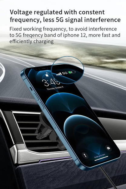 yuoscmc Car Charger Wireless, Magnetic Phone Holder with Wireless Charging, Universal Phone Mount Holder for Car Vent Wireless Charger iPhone 15/14/13, Samsung S24/S23/S22