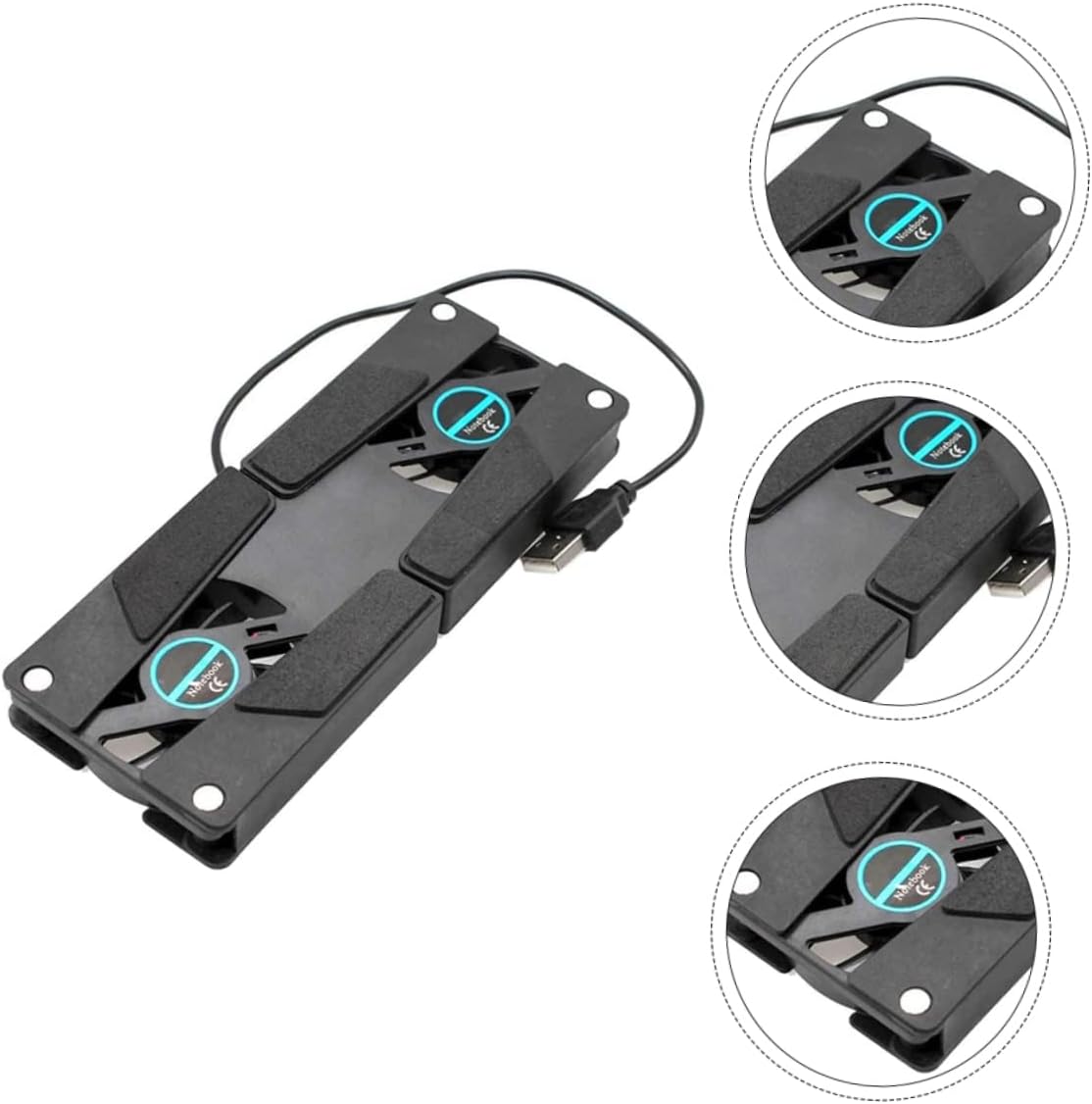 Hoement 2sets Lightweight Laptop Cooling Pad Dual Fans Laptop Cooler Anti-Slip and Quiet for Business 2pcs*2