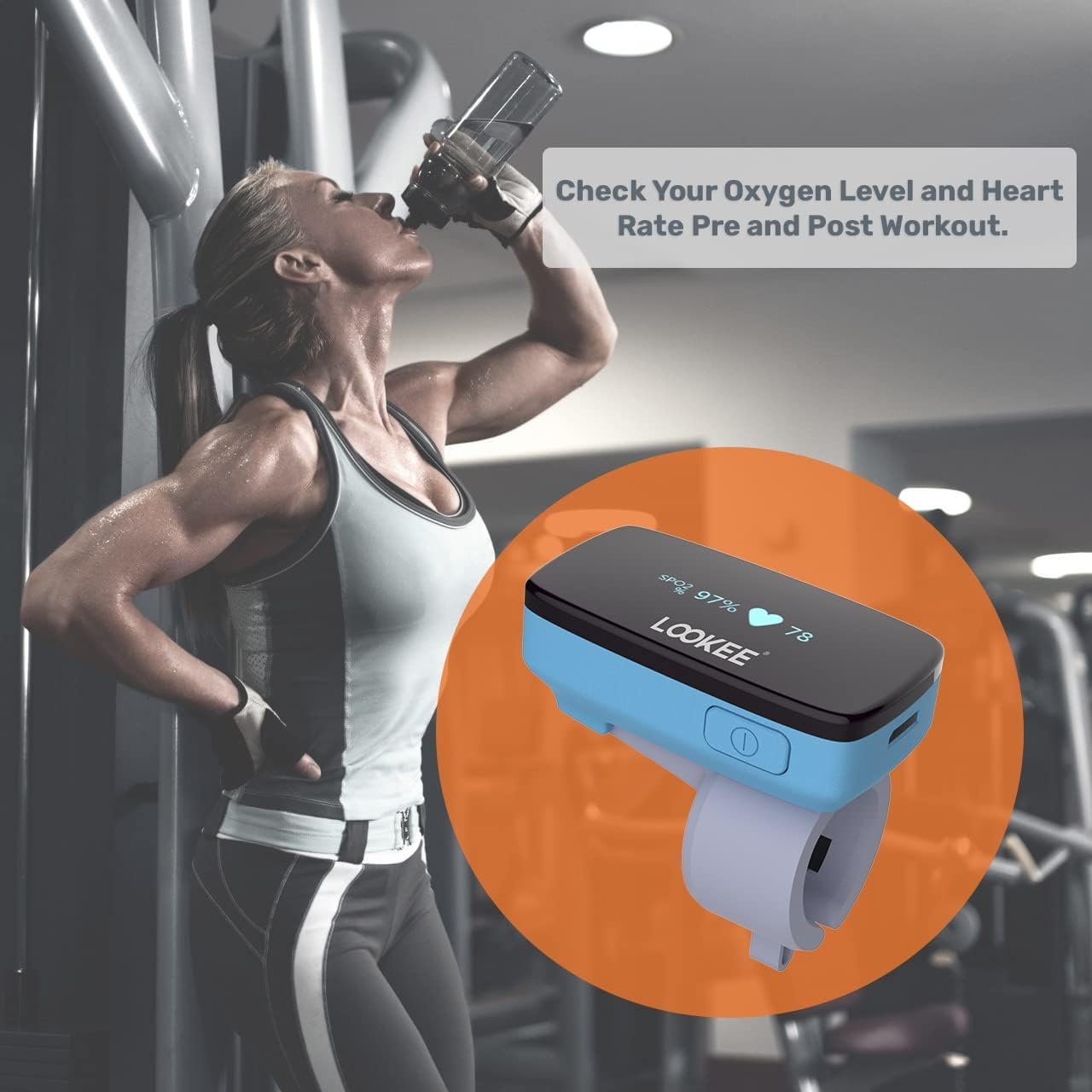 LOOKEE O2-Ring Sleep Oxygen Monitor Tracker | Vibrating Indicator for Low O2 | Tracks Oxygen Level and Heart Rate | Free APP for Sleep Insights | Sports or Aviation Use Only