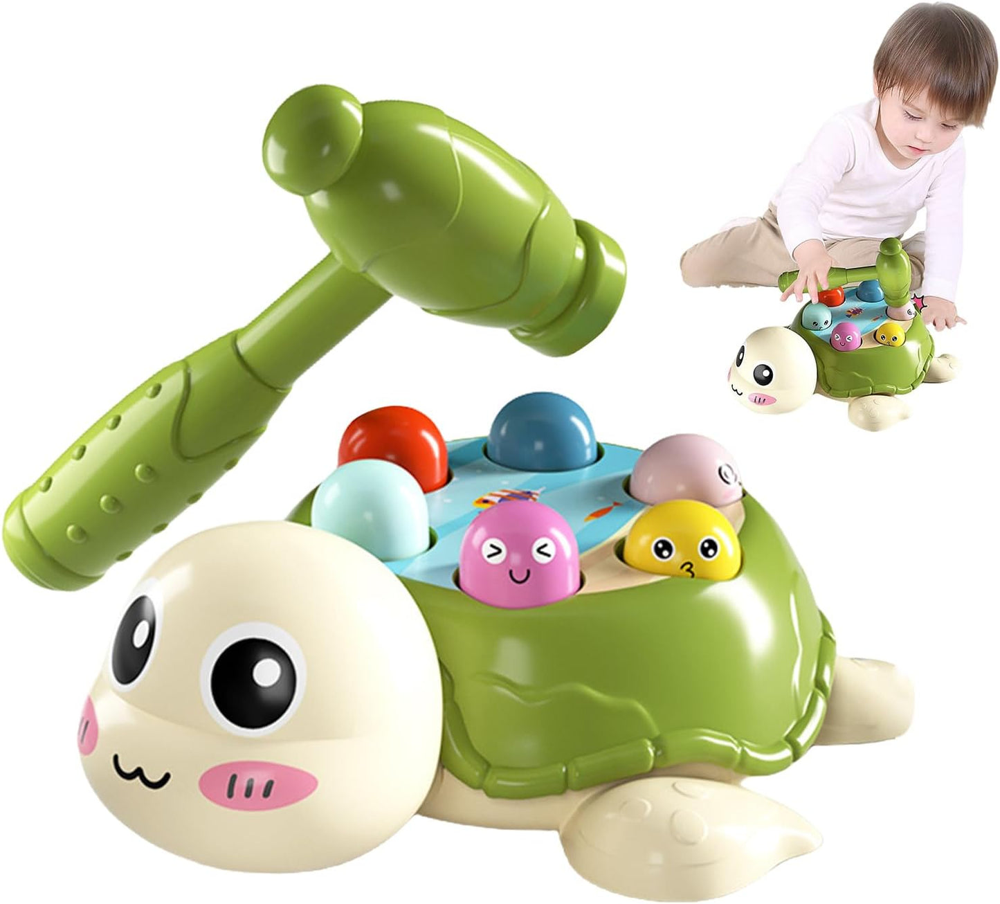 Nuyhgtr Mole Game, Turtle Educational Pounding Toys, Developmental Interactive Learning, Cute Mole Games, Ideal for Kids, Boys And Girls, Play Activity 7.68x6.3x2.72 inch
