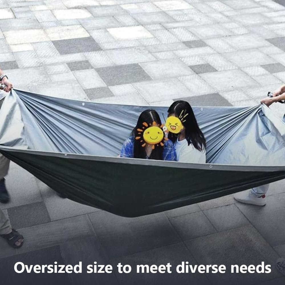 Multipurpose Camp Tarp, Portable Camping Mat, Lightweight Picnic Blanket with Stakes, Double-Sided Waterproof Coating, for Outdoor Picnics (240 X 290cm)