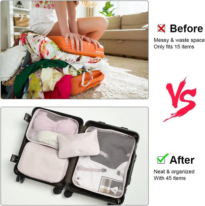 OSDUE Luggage Organizer, 8 Pieces Travel Organizer Travel Accessories, Space-Saving Suitcase Packing Cubes, Clothing Underwear Footwear Organizer Classification Backpack Travel