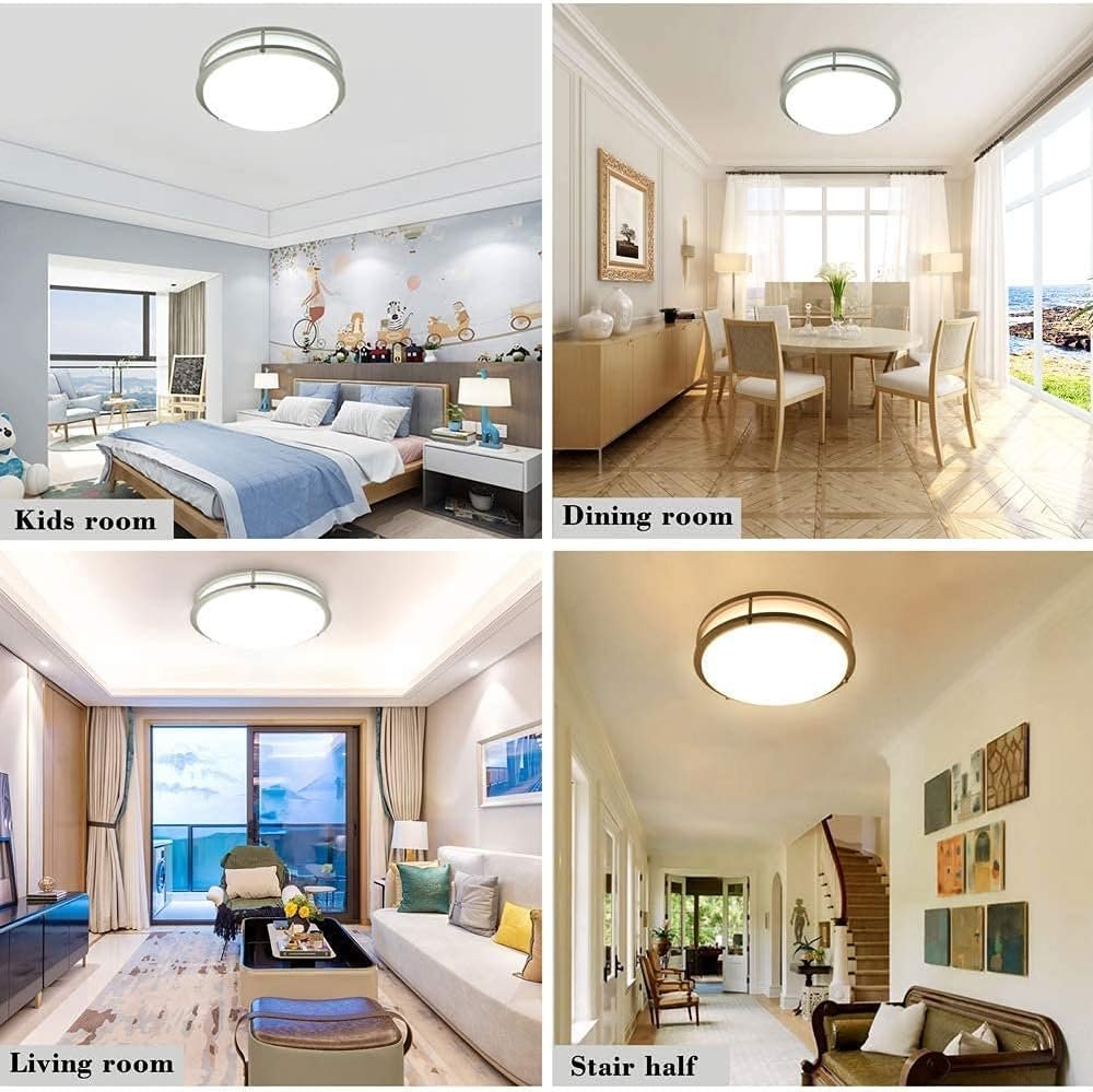 Depuley 30W Modern LED Ceiling Light with Remote, 35.5 cm Dimmable Surface Mount Ceiling Lamp Fixture for Bedroom Kitchen Dining Room Lighting, Timing, 3000K-6000K 3 Lights Color Changeable
