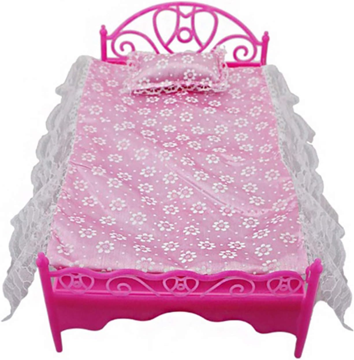 Yudanny 8 Pieces/Set Furniture Accessories Princess Set Dresser Gift + Sofa Set + Bed Set + Hangers for Bedroom Barbie Doll