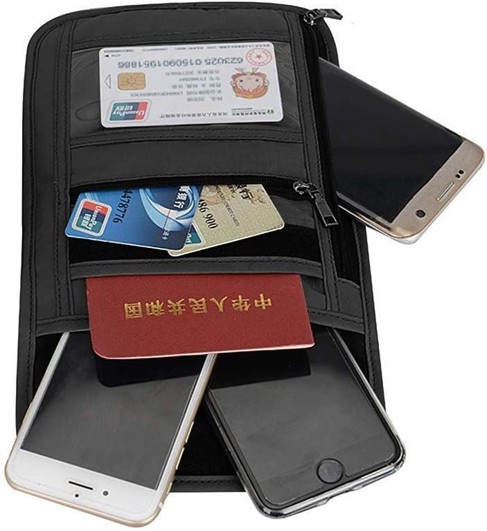 Number-One Neck Pouch Travel Wallet Passport Holder with RFID Blocking Waterproof Travel Security Bag for Your Money Credit Cards Cell Phones