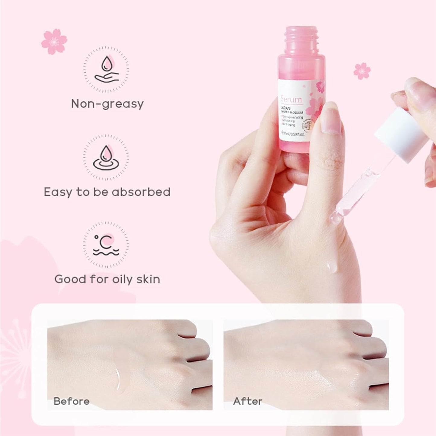 Face Care Set for Girls and Women, Anti-Wrinkle, Facial Skin Care Set, Sakura Skincare Moisturizer with Serum Cream, Toner, Eye Cream, Daily Skin Care