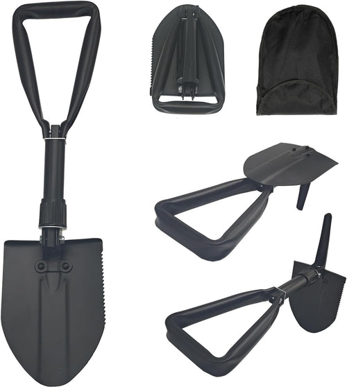 Folding Survival Shovel 18.9IN,50# high-carbon steel Entrenching Tool, Thickening Folding Camping Shovel For Firefighting /Portable For Garden Hunting Hiking Car Emergency Gifts For Men
