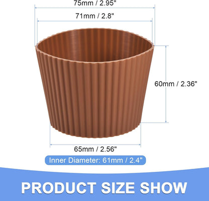 GLOKUUCA Coffee Cup Sleeves - 2 Packs Non-Slip Protective Covers Fits for Cups and Water Bottles - Silicone Heat-Resistant Cover - Brown