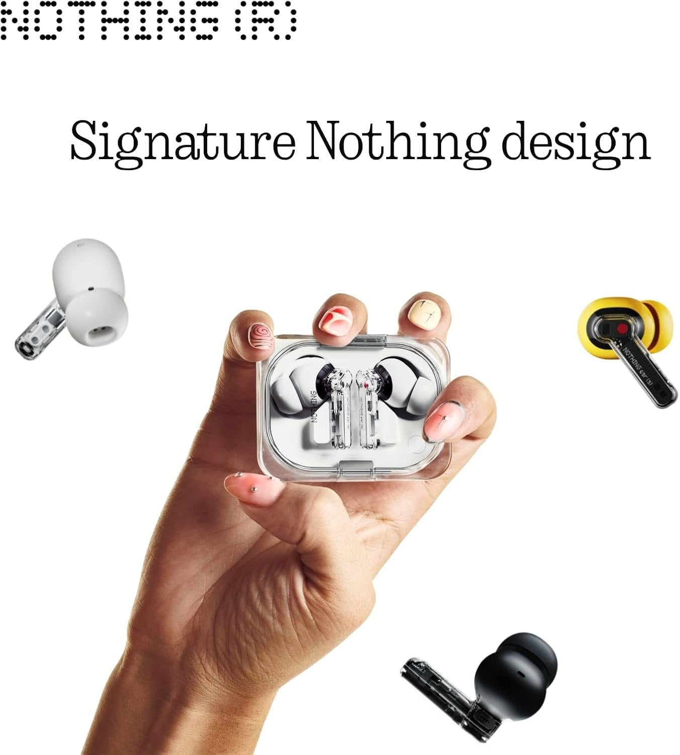 Nothing Ear (a) Wireless Earbuds with ChatGPT Integration, 45dB Hybrid Noise Cancelling Earphones, Hi-Res Audio, Advanced Equaliser, Dual Connect, 42.5H Playtime Wireless Bluetooth Headphones White