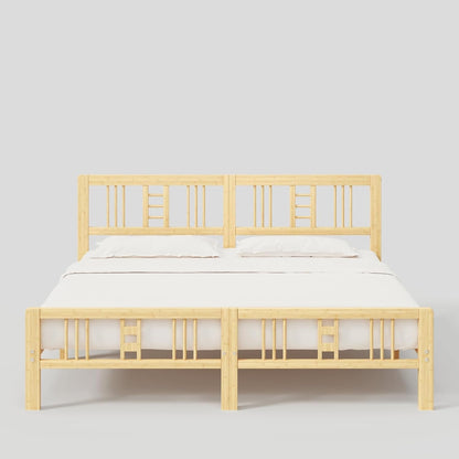 Goltriever 14 Inch High Bamboo King Bed Frame with Headboard and Footboard, Wood Bed Frame King Metal Slat Support Heavy Duty, No Box Spring Needed, Easy Assembly, Noise Free, Reinforced