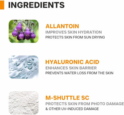 DER.MAT.OUCH Multivitamin Spf 50 Pa+++ Sunscreen Gel For All Skin Types | Uva-Uvb Protection |Zero White Cast | Unisex | 50G