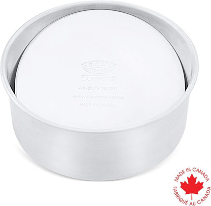 Crown Cheesecake Pan 7 Inch, 3" Deep, Removable Bottom Cake Pan, Heavy Duty, Pure Aluminum, Made in Canada