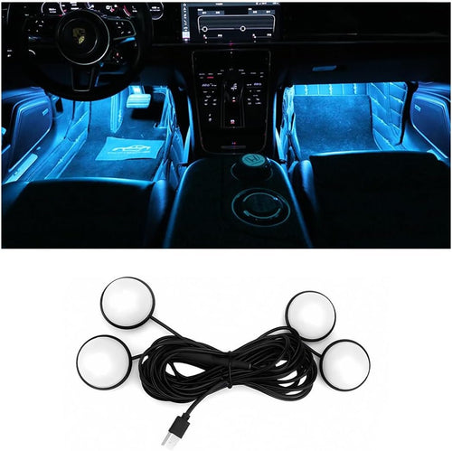 TSUGAMI Car Interior LED Lights, Universal Automotive Ambient Neon Light Kit with USB Port, Car Accessories, Gifts for Men and Women, 4 in 1 Decoration Lights for Car, Garden, Home, Party (Ice Blue)