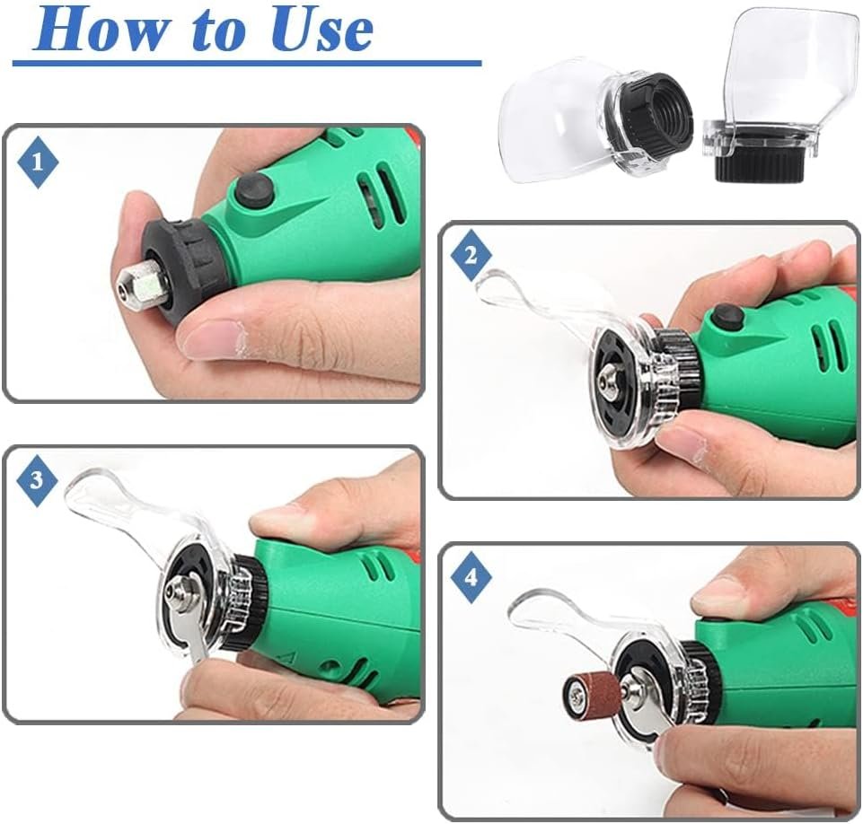 Eyech 4Pcs Rotary Tool Shield Attachment Accessories for Electric Grinder, Grinder Cover Drill Guard Case, Safety Electric Drill Protective Cover for Protect Metal Polishing Cutting Wheel