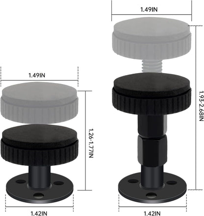 LveSunny 4PCS Headboard Stoppers, Black Adjustable Bed Frame Anti-Shake Tool, for Wall, Beds, Sofas, No Creaking, Protect The Wall from Banging, Easy to Install (1.18-2.52in) (Large)