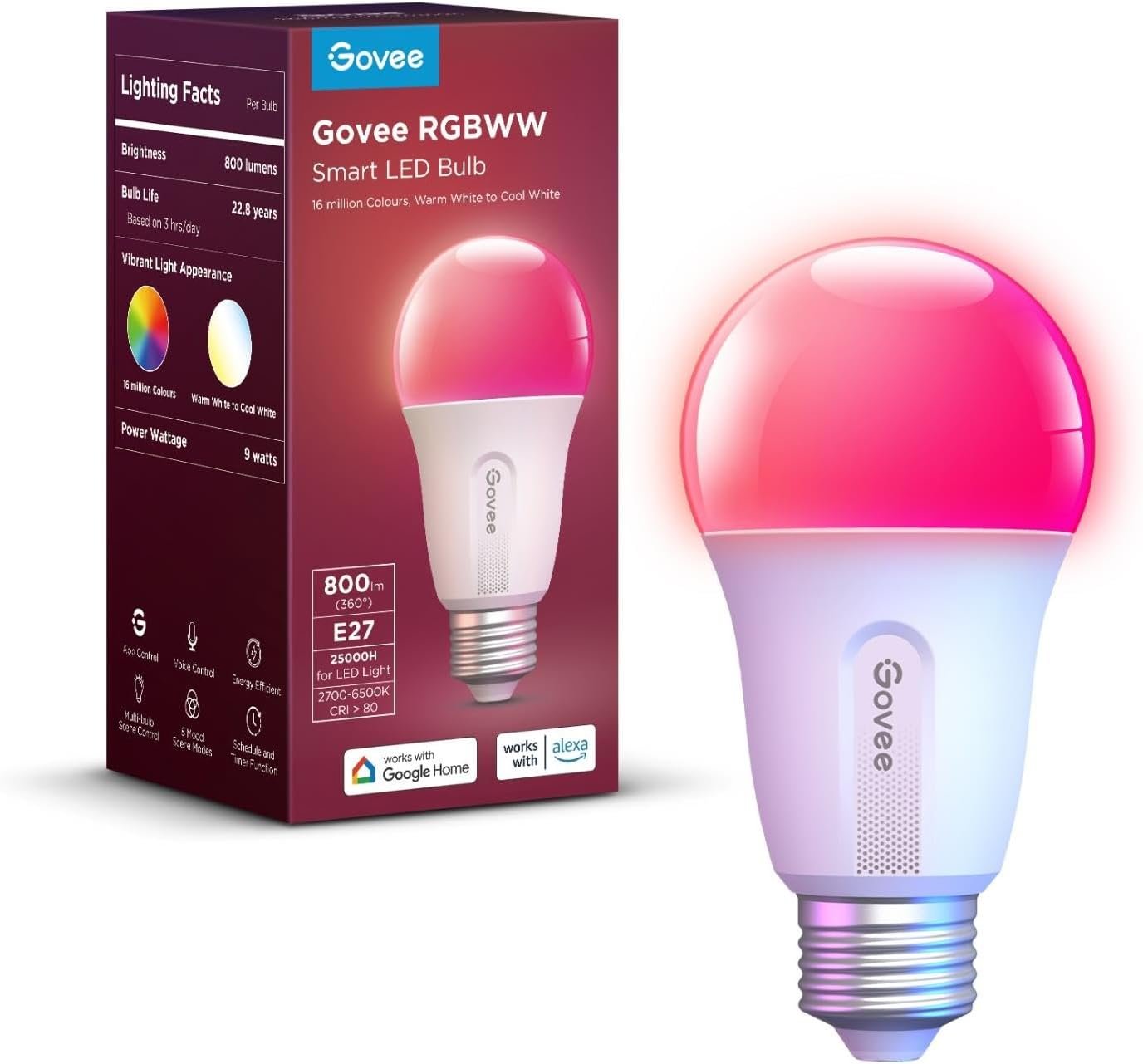 Govee WiFi and Bluetooth Smart Light Bulb