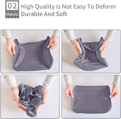 AMAYGA Organizer Suitcase Set of 8, Travel Organizers Cubes Packaging Laundry Bag Compression Bags for Clothes, Cosmetics, Shoes, Underwear (Grey), grey