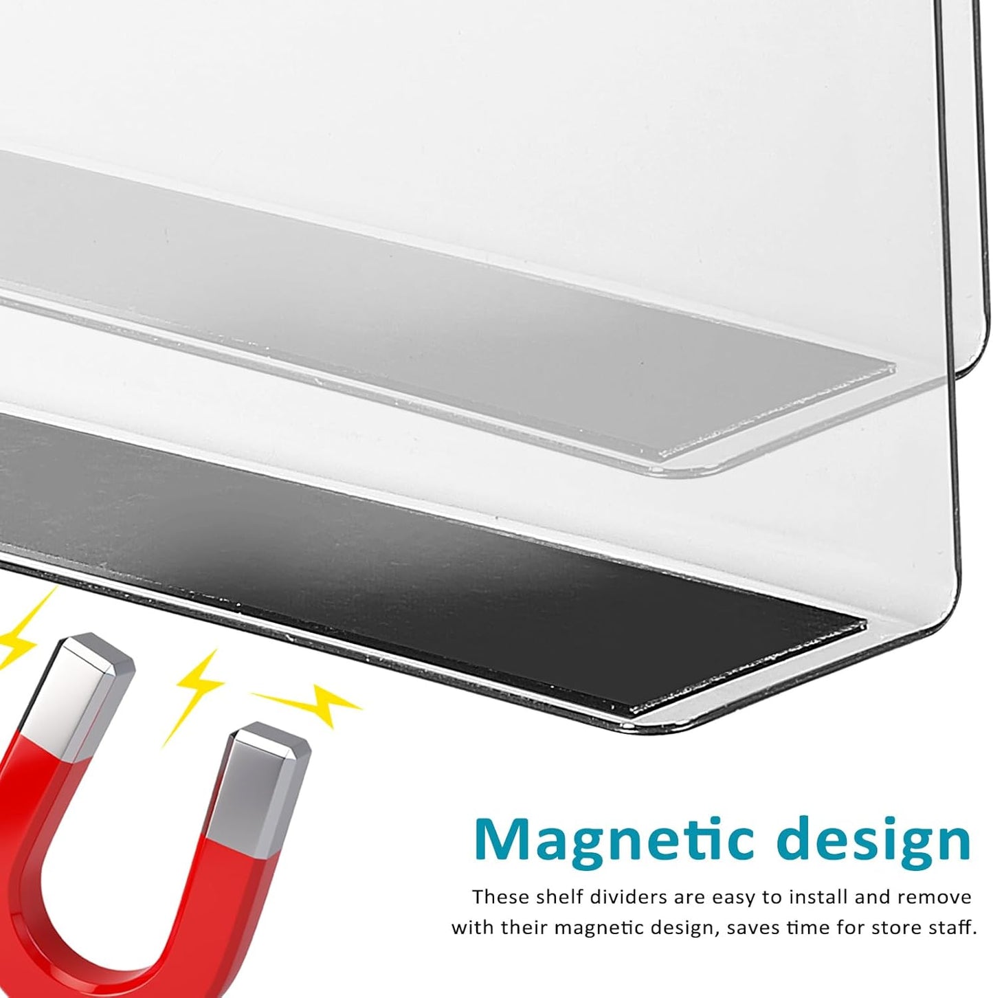 TOVINANNA Acrylic Shelf Dividers for Closet Organization: 6 Pack Tall Clear Shelves Separators for Clothing Adjustable Multi-function Divider