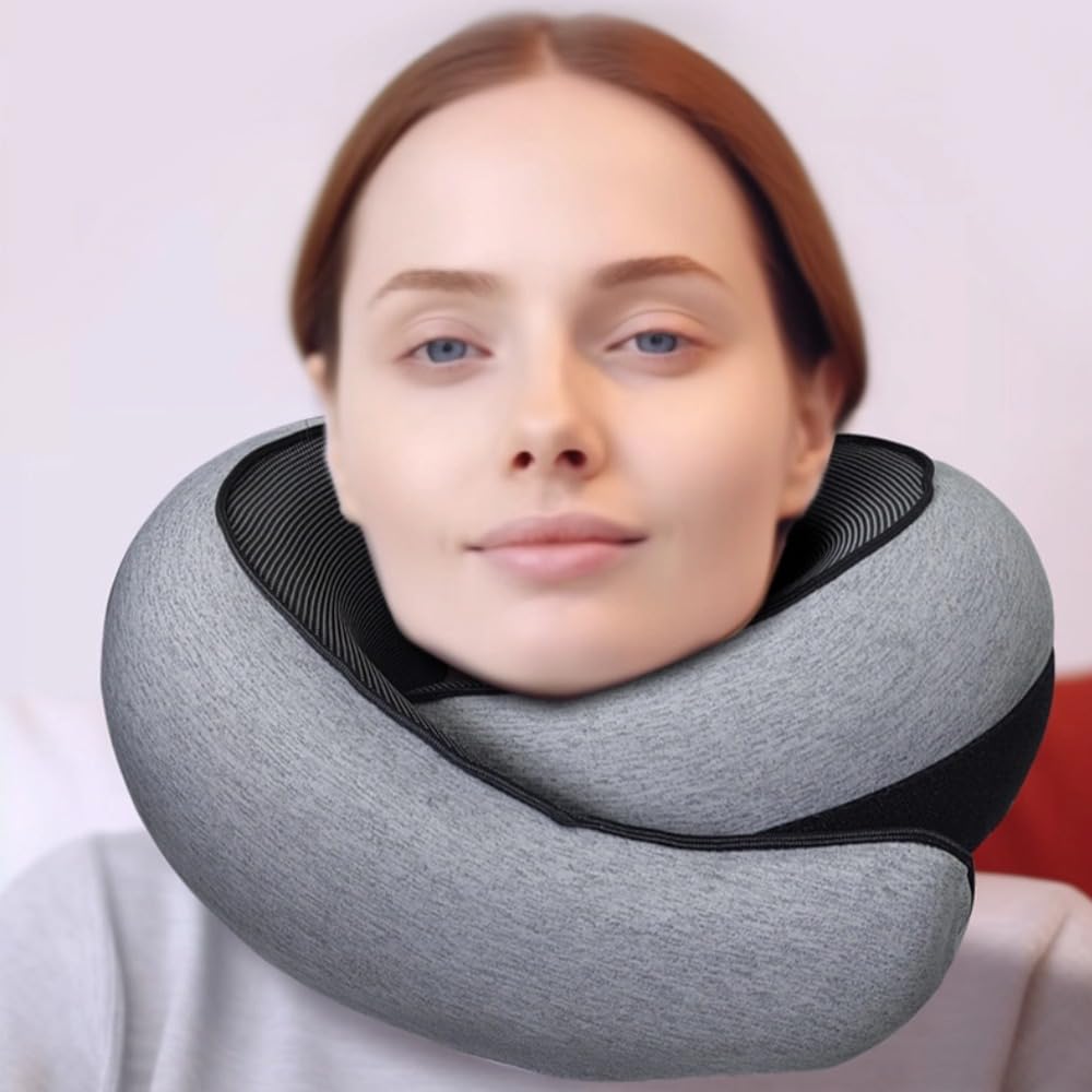 Poemtian Travel Pillow Neck Pillow Travel Neck Pillow for Airplane Memory Foam Travel Neck Pillow Camping Pillow