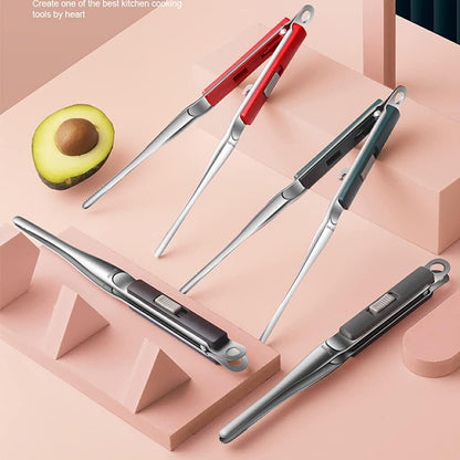 kesurpae Clip per Alimenti Morsetto per Dessert Pinza per Barbecue Utensile da Portata seghettato Gadget da Cucina Resistenza al Riscaldamento Addensare Universale, Blu