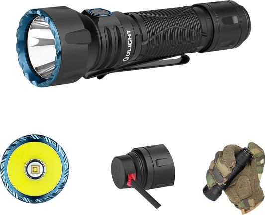 OLIGHT Javelot 1350 Lumens Rechargeable Tactical Flashlight and 730 Meters Long Beam Distance, Powerful Flashlight with Dual Switches for EDC, Search and Rescue, Emergency, Law Enforcement (Black)