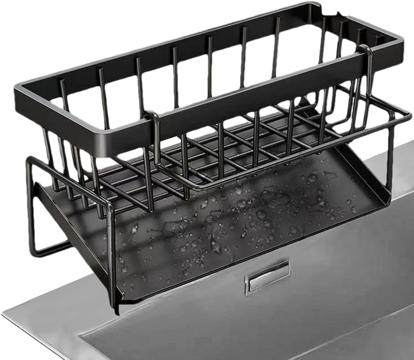 Sink Storage, Sponge Holder, Rust Resistant Easy Installation Modern Aesthetic Durable Vertical, Kitchen Storage for Towel, Soap, Scrubbers, Brushes, 9.06x3.54x4.33inches