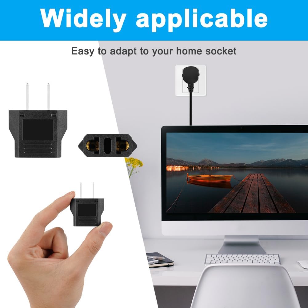 AXFEE 4 Pieces Travel Adapter, Universal European to American Pina Adapter, Italy to US Adapter, American Plug Adapter, for Europe/USA/US/China/Japan/Canada/Mexico