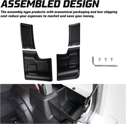 Kiwi Master Wheel Well Storage Trunk Organizers for 2018-2023 Jeep Wrangler JL Rear Storage Bin Box Tray, JL Interior Accessories Parts, Left & Right Side, Pair, Black