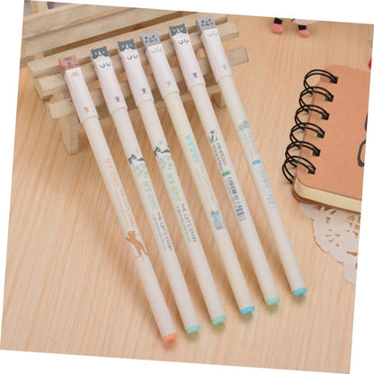 STOBOK Cute Cat Gel Pens 0.38mm Black Ink Japanese Stationery for Office School
