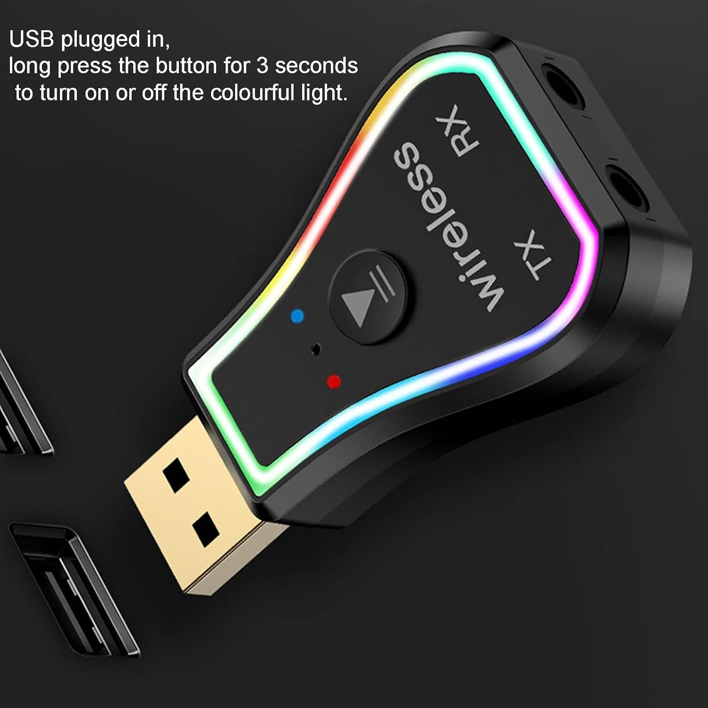 5.0 Transmitter Receiver Mini USB Adapter for The Stereo System for Heimstereo, RGB Giving Light for Wireless Music Streaming, Which is Compatible with Television, Headphones [Home Entertainment]