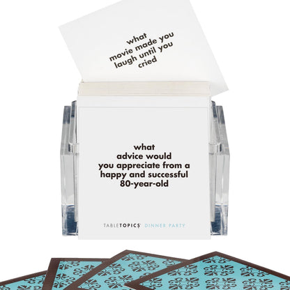 TableTopics Dinner Party Question Card Game - 135 Entertaining Conversation Starter Cards for Dinner Table with Adult Friends, Getting to Know You Game.