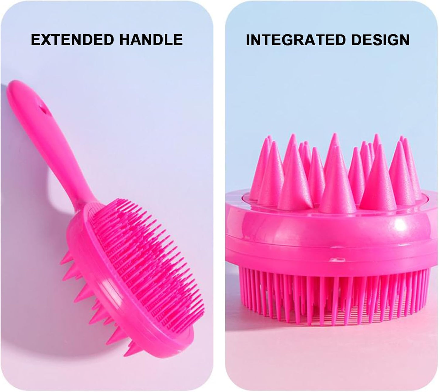 Scalp Massage Brush, Scalp Massager, Double-Sided Shampoo Detangling Comb with Ergonomic Handle, Efficient Cleaning and Care for Athletes Women Teens Men Boys, 7.24x2.76x1.85 Inch