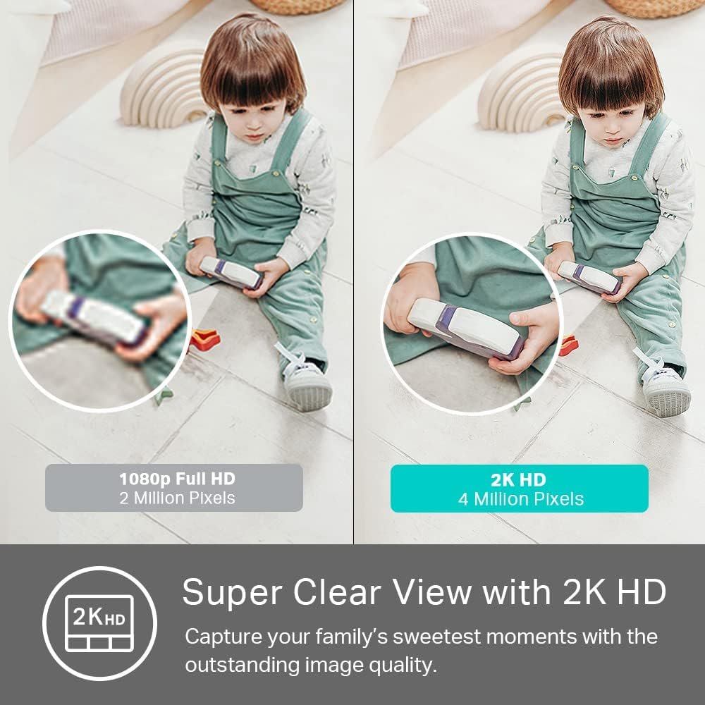 Kasa Smart 2K QHD Indoor Security Camera, Person/Baby Crying/Motion Detection, 2-Way Audio, 30Ft. Night Vision, Cloud/SD Card Storage(Up to 256 GB), Works with Alexa & Google Home (KC400)