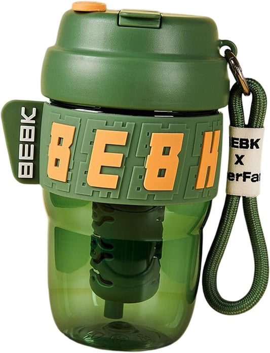 Portable Water Bottle, Water Cup Water Drinking Bottle 19.6oz Water Jug Drinking Cup Coffee Cup with Lid for Traveling, Hiking, Gym, Women Men, Green