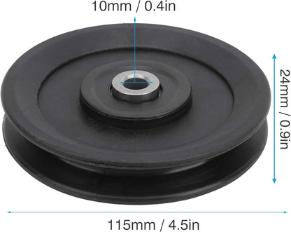 10 Pcs 115mm Nylon Bearing Pulley Wheel Replacement Home Gym Equipment Machine Attachments Exercise Strength Training Accessory Combined Fitness Supplies