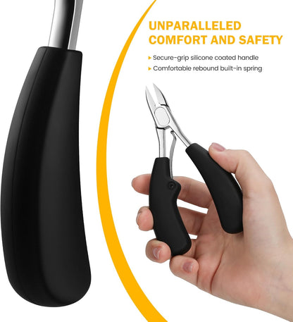 BEZOX Straight Toenail Clippers for Ingrown Toenail Prevention, Podiatrist Ingrown Nail Clippers for Thick Toenails, Ergonomic Finger Nail Clippers for Adults, Seniors, Men and Women