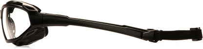 Pyramex Safety Highlander XP Eyewear, Black-Gray Frame/Sky Red Mirror Anti-Fog Lens