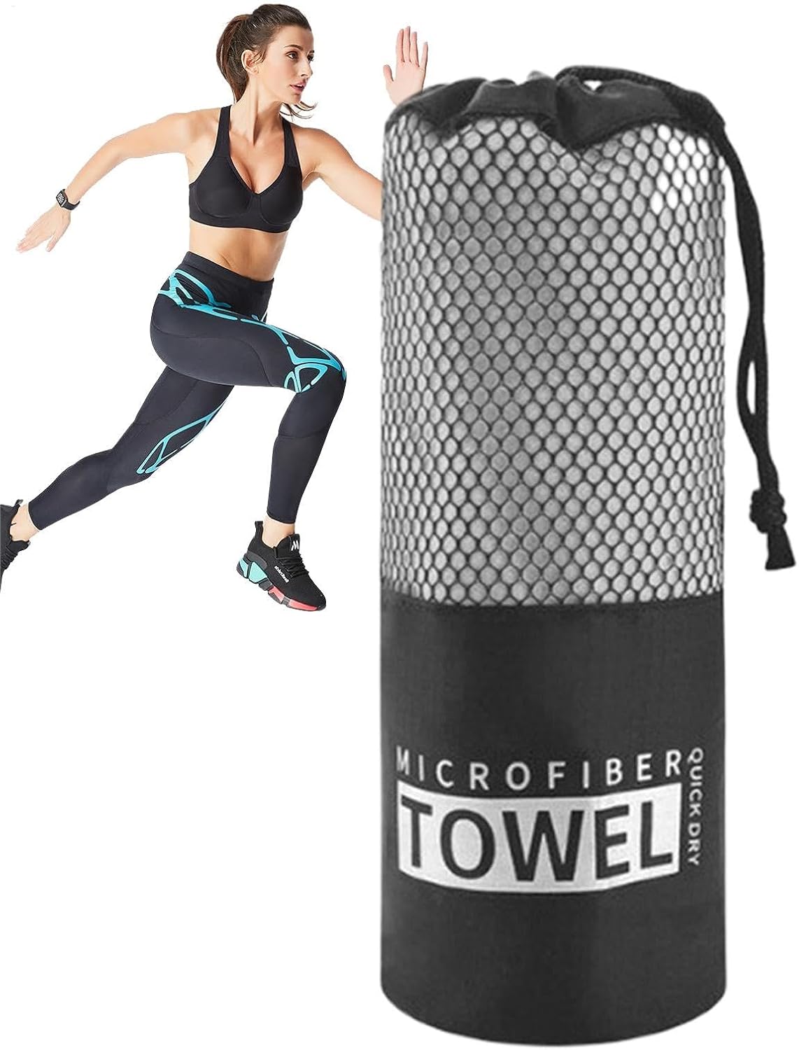 Quick Drying Beach Towel, Microfiber Sandproof Bath Towel, Ultra-Absorbent Workout Gear, Portable Fast-Dry Cloth for Fitness and Travel, 15.75x31.5 inches, Microfiber