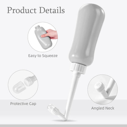 Portable Bidet Travel Large Capacity 450ml(15oz) Personal Bidet Toilet Handheld Bidet Gray