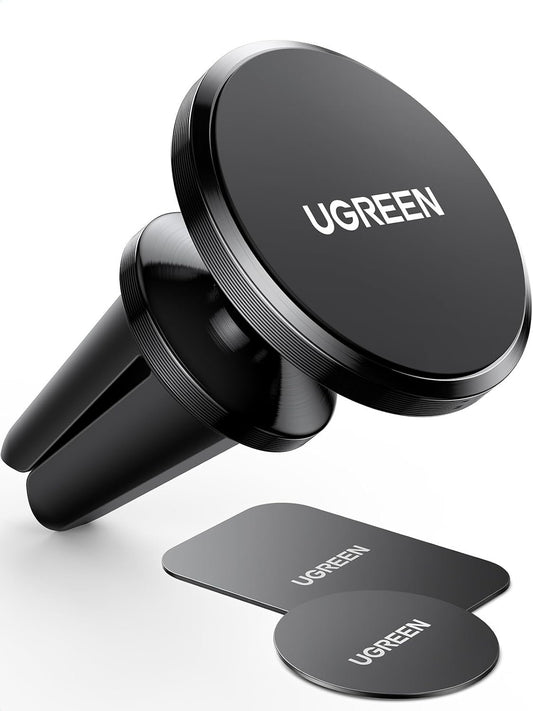 UGREEN Magnetic Car Phone Holder with 2 Metal Pads Included, Car Phone Holder for iPhone 16 15 14, Galaxy, OPPO, Redmi/Xiaomi, etc
