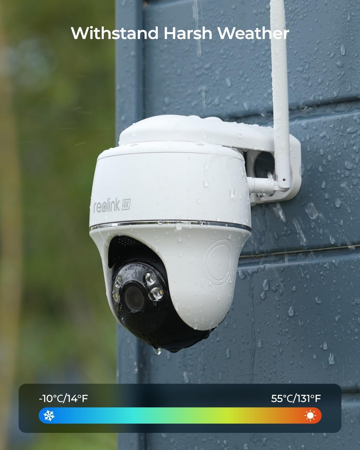 REOLINK First 4K Solar Security Camera Wireless Outdoor, Argus PT 3W Sun-Powered Panel, 360Â° Pan Tilt Battery Cam with 8MP Color Night Vision, 2.4/5 GHz Wi-Fi, No Monthly Fee