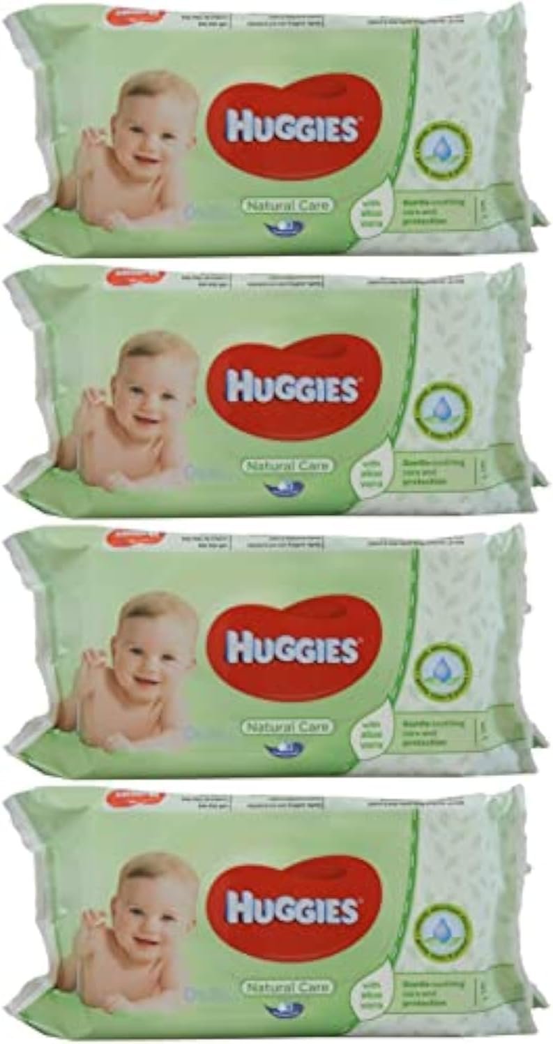 Huggies Baby Wipes Natural Care with Aloe Vera, 56 Count (Pack of 4)