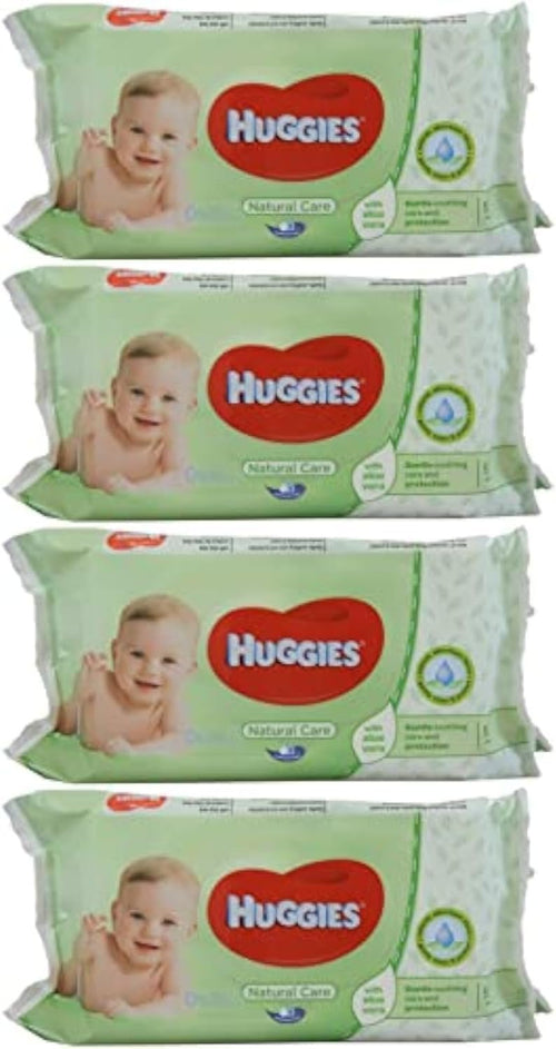 Huggies Baby Wipes Natural Care with Aloe Vera, 56 Count (Pack of 4)