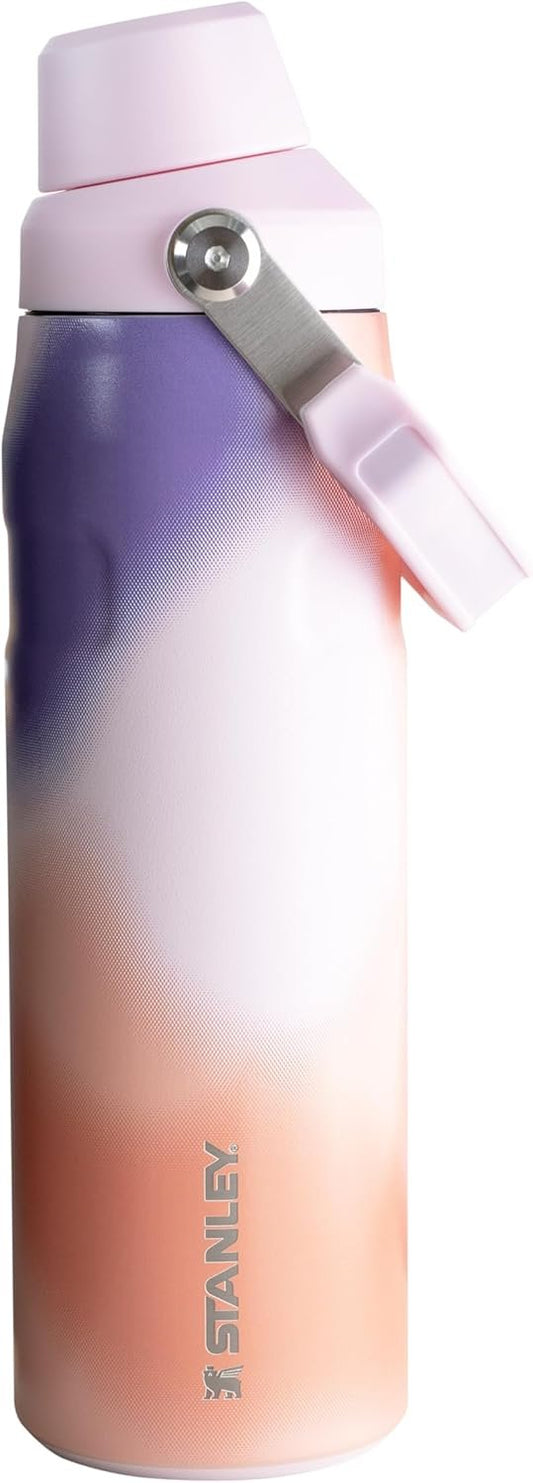 Stanley IceFlow Fast Flow Water Bottle 24 oz | Angled Spout Lid | Lightweight and Leakproof for Travel and Sports | Insulated Stainless Steel | BPA-Free | Rose Petal Motion